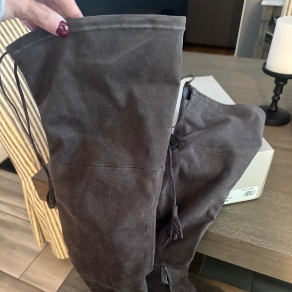 Mark Fisher, Gray Fabric Suede Over the Knee Boot, Size 8.5 Worn Once - Picture 2 of 5